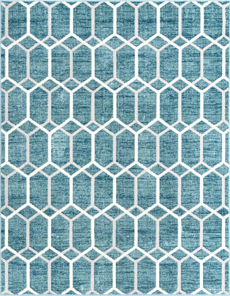 Detail image of 7' x 7' Lattice Trellis Square Rug