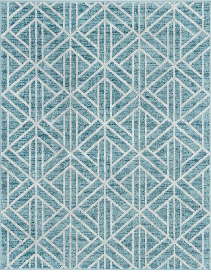 Detail image of 7' x 7' Lattice Trellis Square Rug