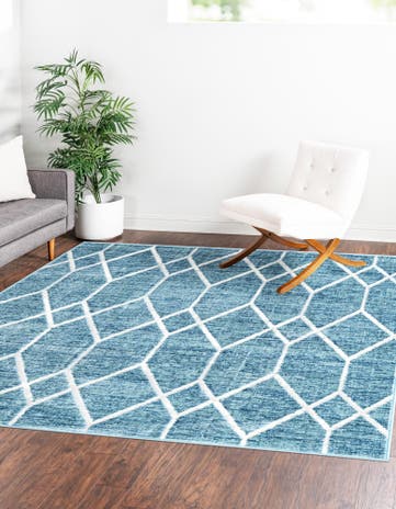 7' x 7' Lattice Trellis Square Rug