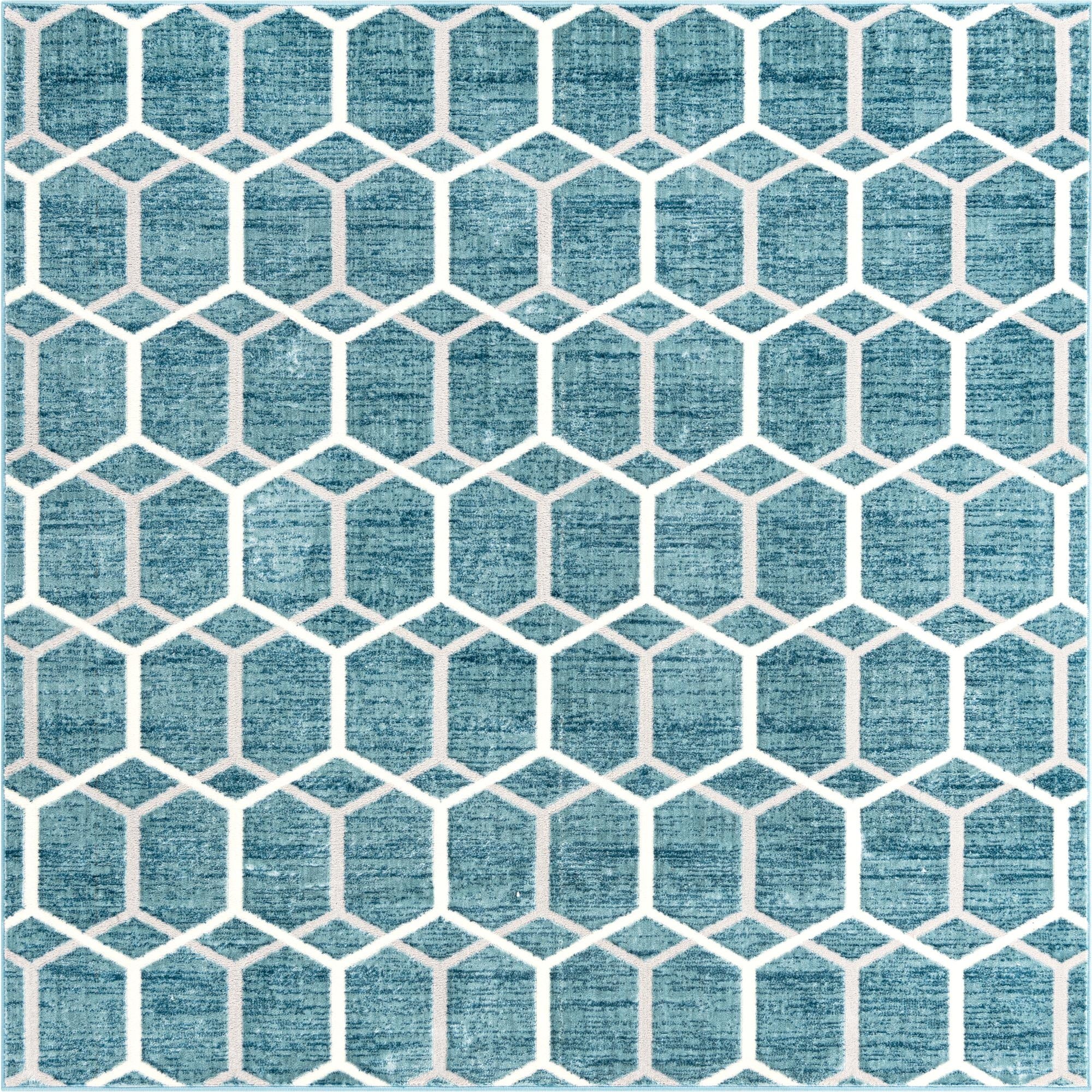 7' x 7' Lattice Trellis Square Rug