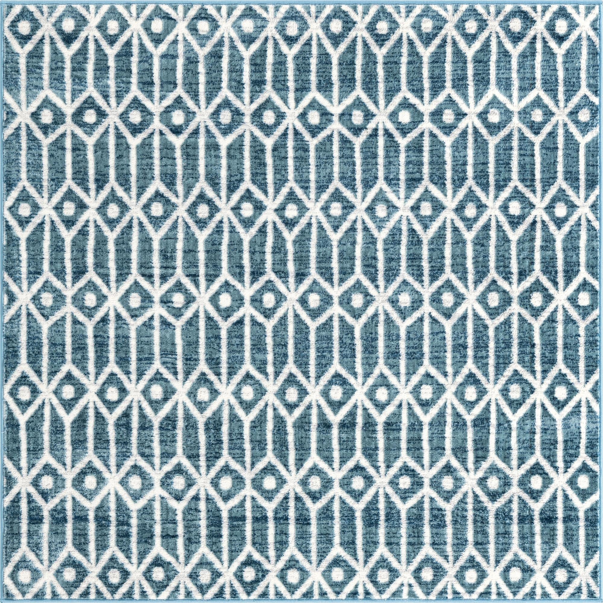 5' 3 x 5' 3 Lattice Trellis Square Rug
