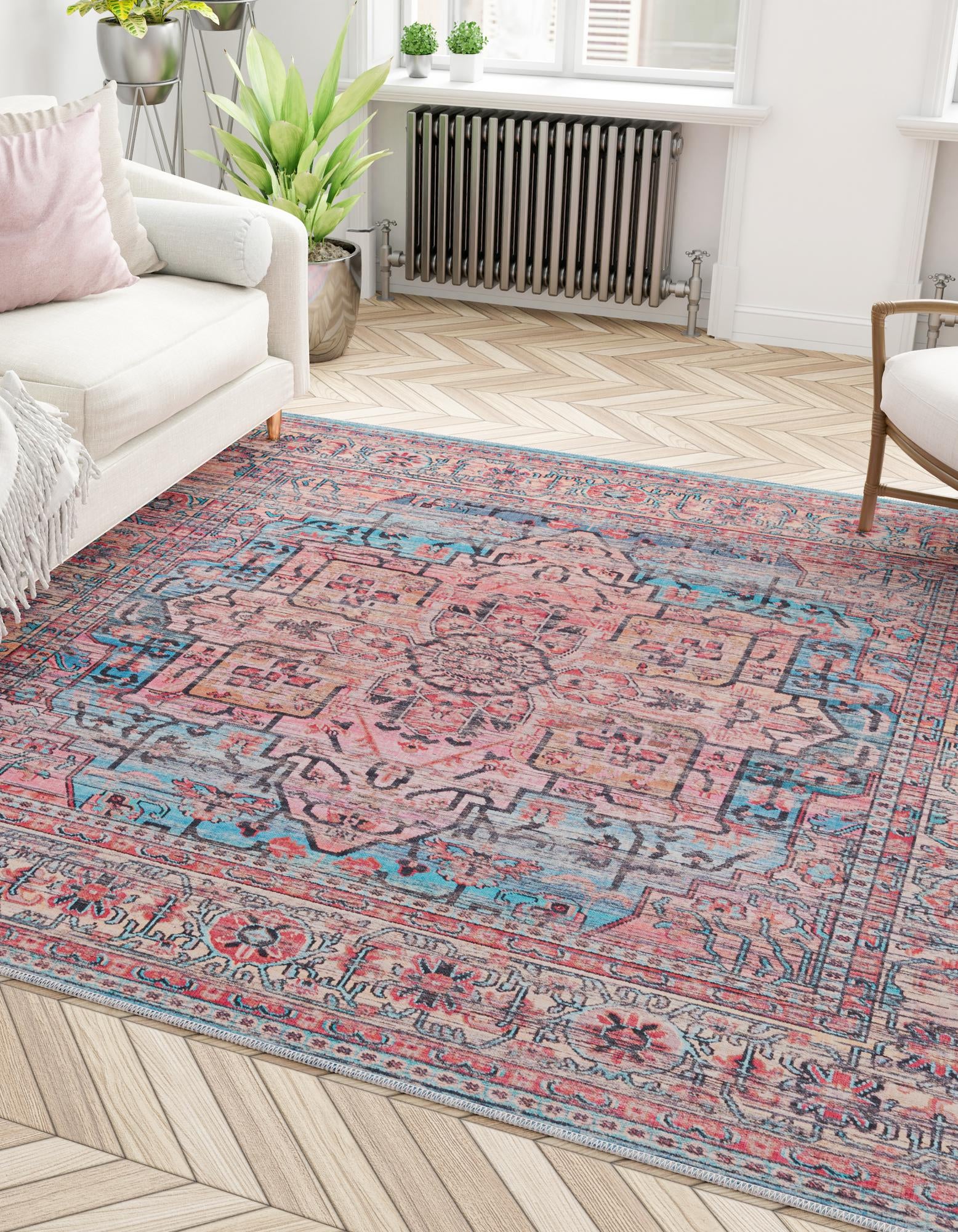 7' 3 x 7' 3 Washable Maahru Square Rug
