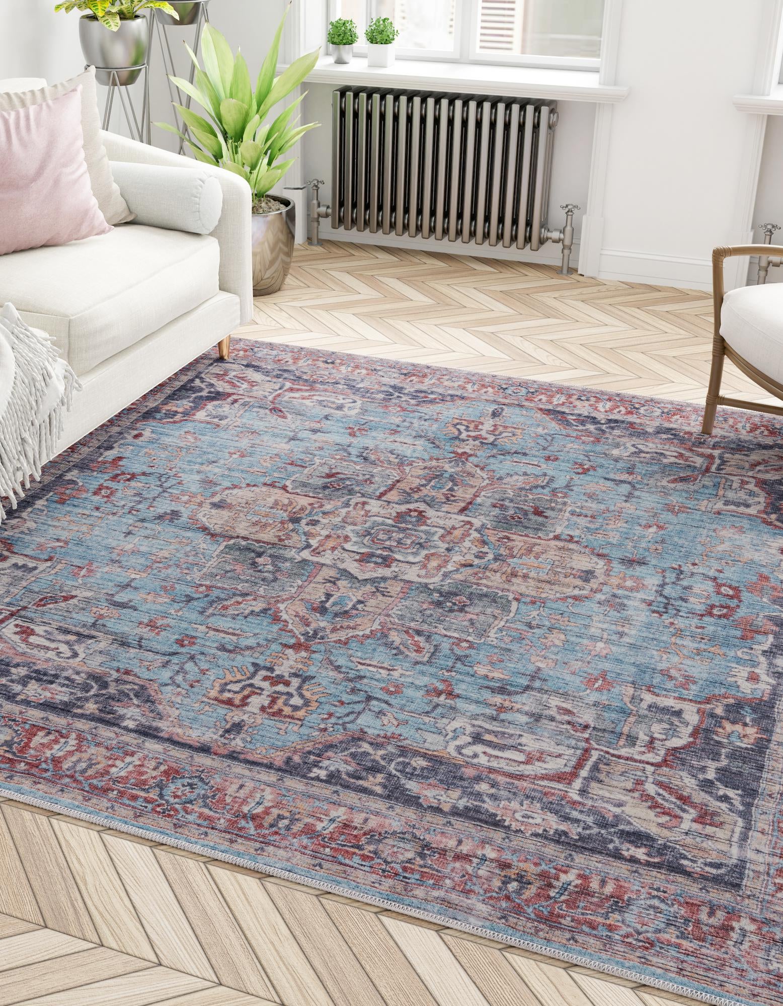 7' 3 x 7' 3 Washable Maahru Square Rug