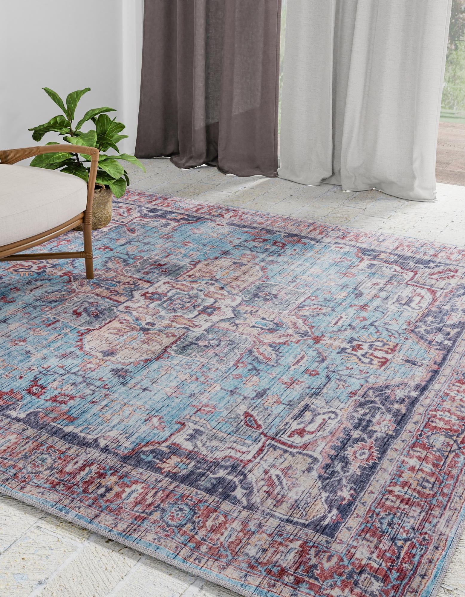 7' 3 x 7' 3 Washable Maahru Square Rug