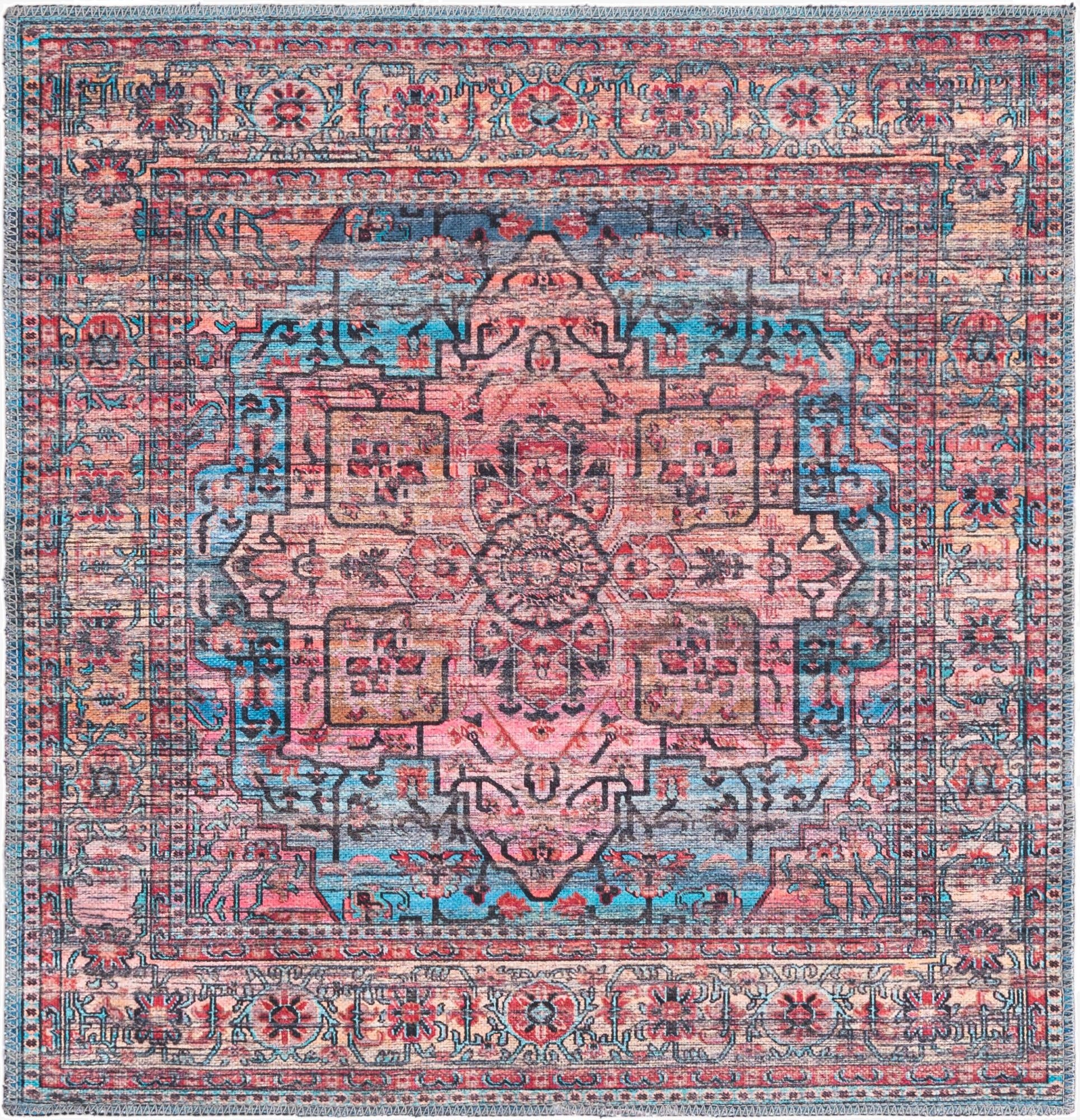 3' 3 x 3' 3  Washable Maahru Square Rug