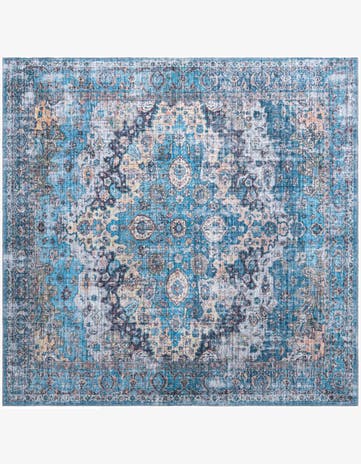 Blue Washable Mangata Square Rug