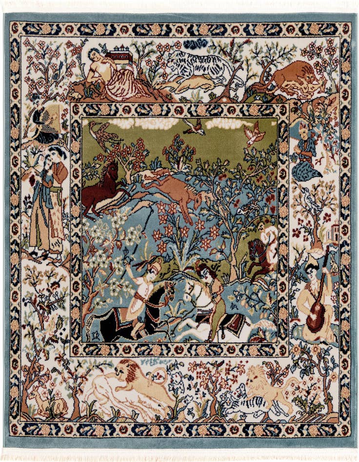 Detail image of 4' x 4' Nain Design Square Rug