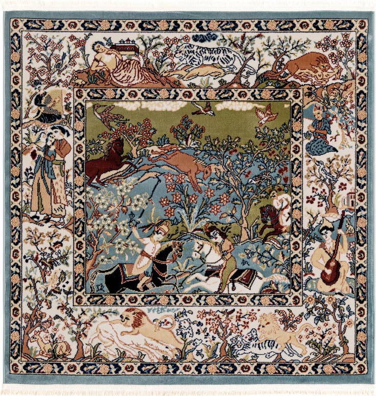 Detail image of 4' x 4' Nain Design Square Rug