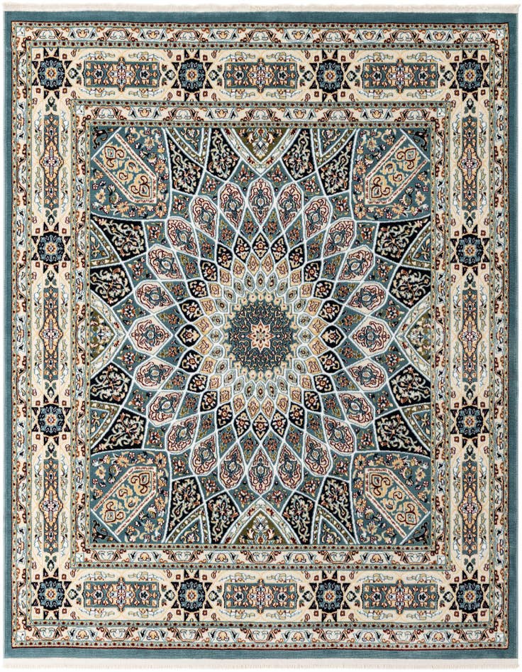 Detail image of 6' 1 x 6' 1 Nain Design Square Rug