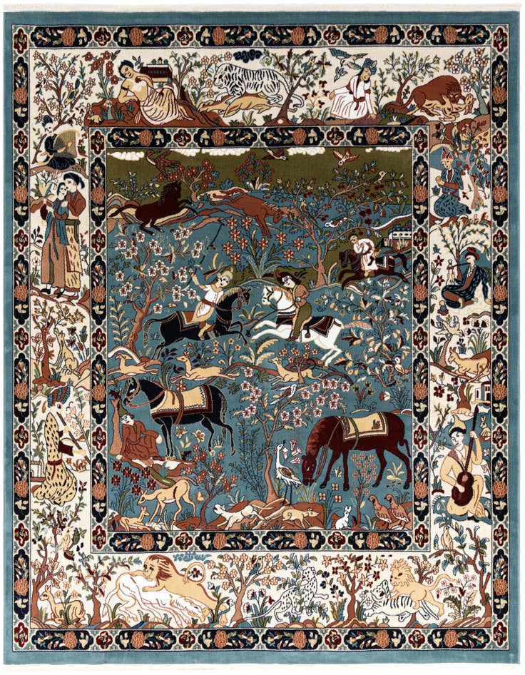 Detail image of 7' 10 x 8' Nain Design Square Rug