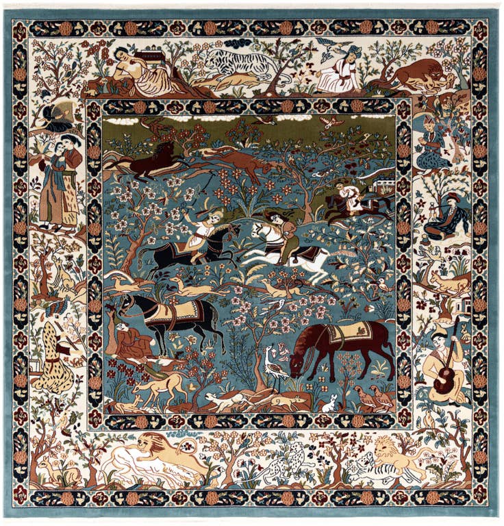 Detail image of 7' 10 x 8' Nain Design Square Rug