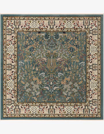 Blue Nain Design Square Rug