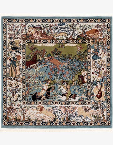 Blue Nain Design Square Rug