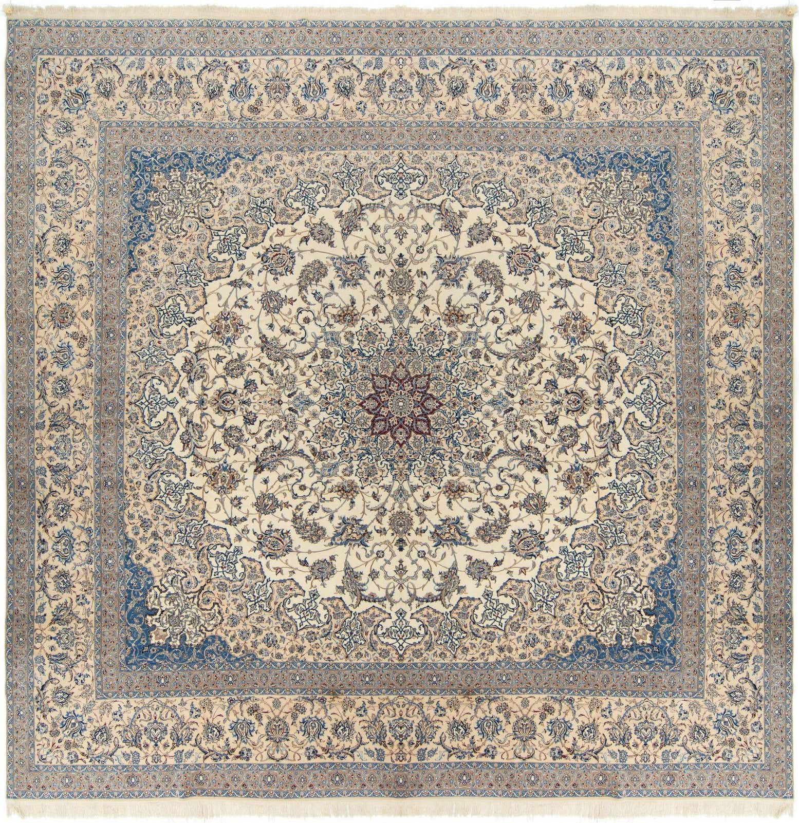 16' 5 x 16' 6 Hand Knotted Nain Persian Square Rug