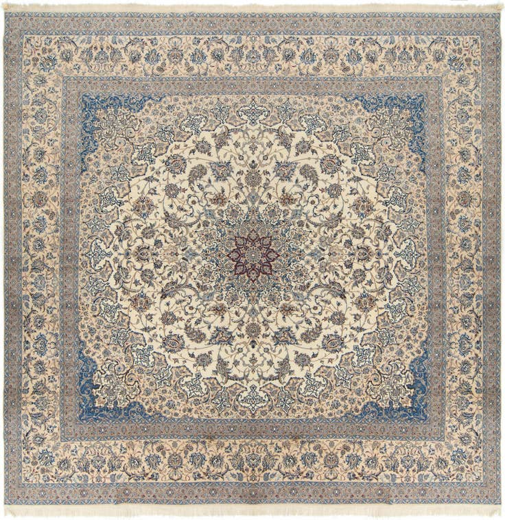 Detail image of 16' 5 x 16' 6 Hand Knotted Nain Persian Square Rug