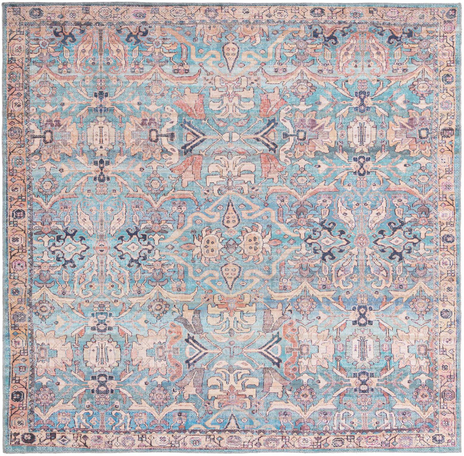 7' 10 x 7' 10 Washable Nostalgia Square Rug