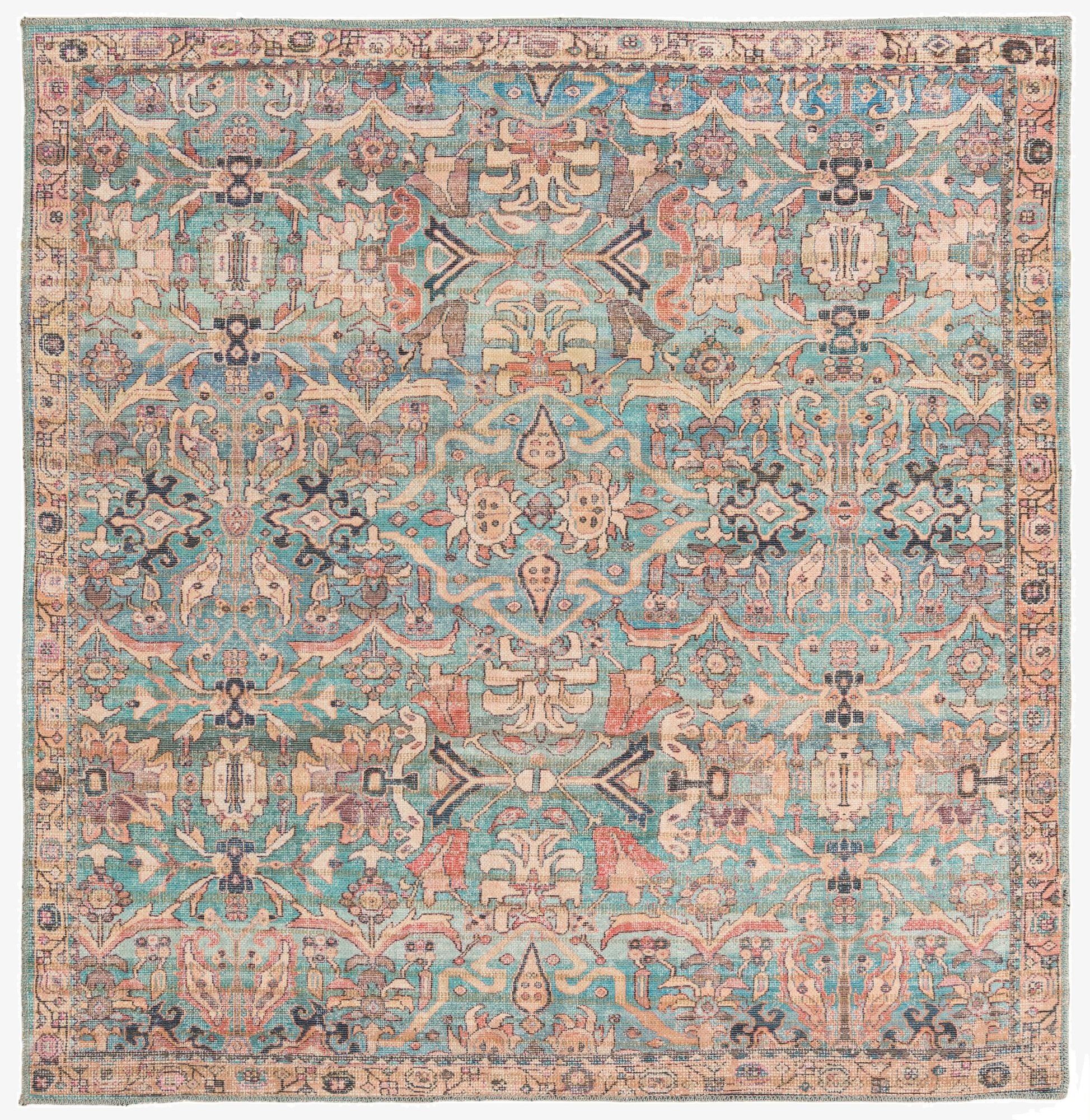 5' 3 x 5' 3  Washable Nostalgia Square Rug