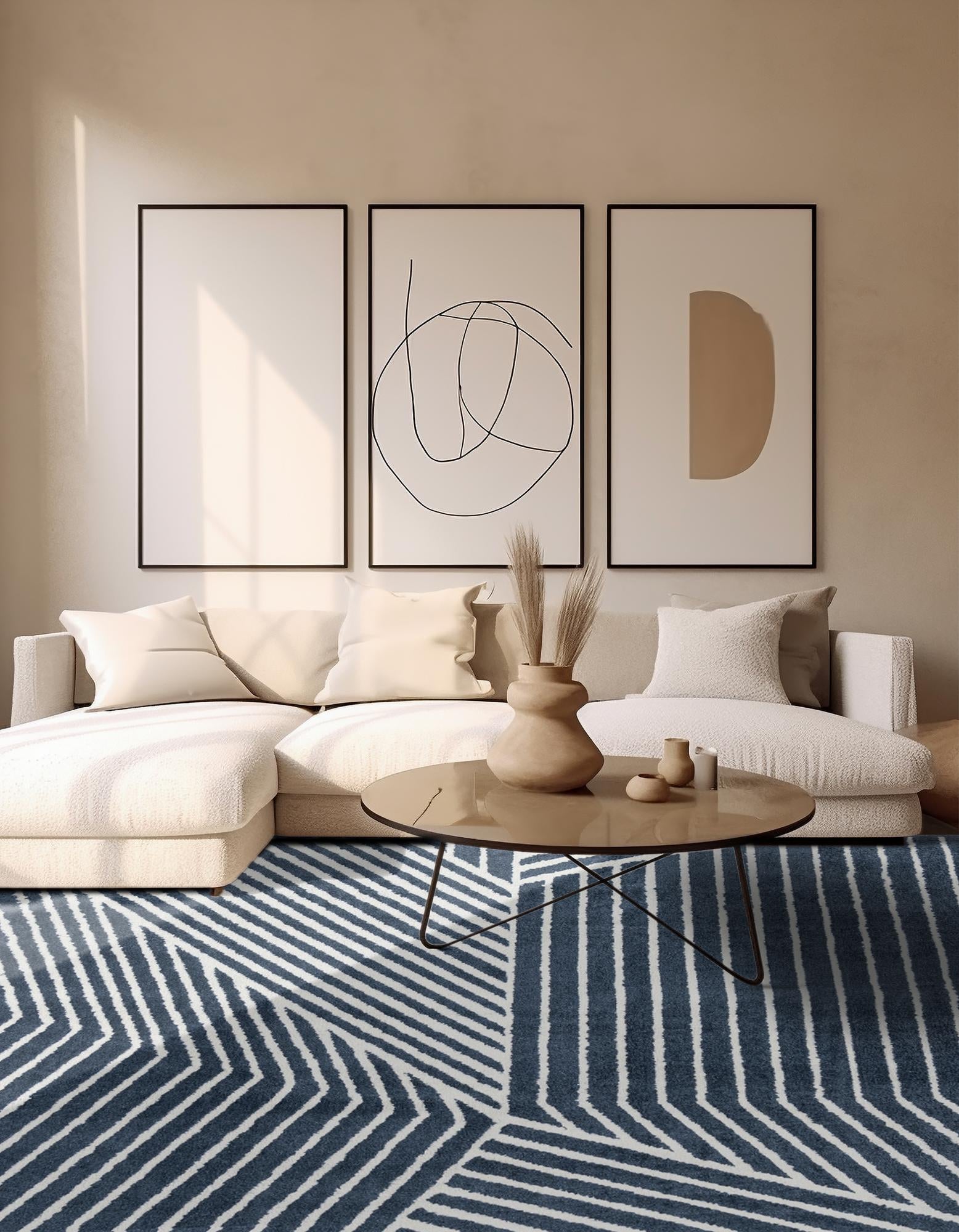 Blue Oslo Square Rug