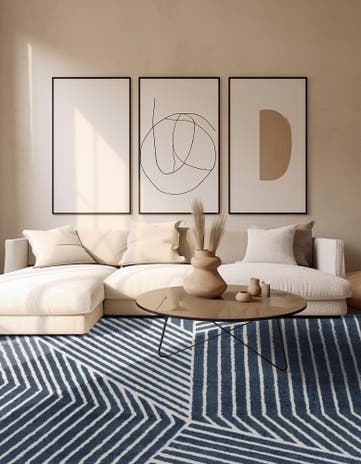 Blue Oslo Square Rug