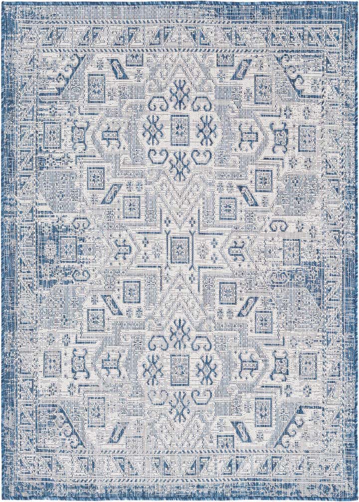 5' 3 x 5' 3 Easy-Clean Aztec Indoor / Outdoor Square Rug