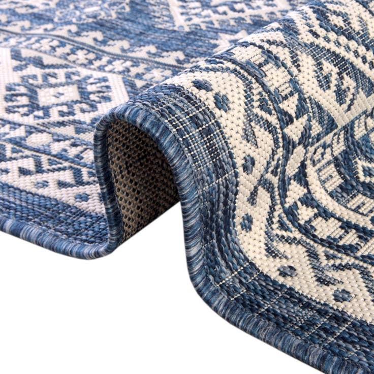 Detail image of 10' x 10' Easy-Clean Aztec Indoor / Outdoor Square Rug