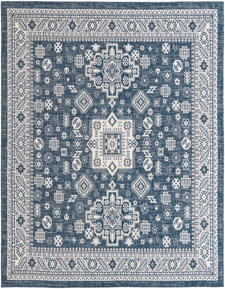 Detail image of 10' x 10' Easy-Clean Aztec Indoor / Outdoor Square Rug