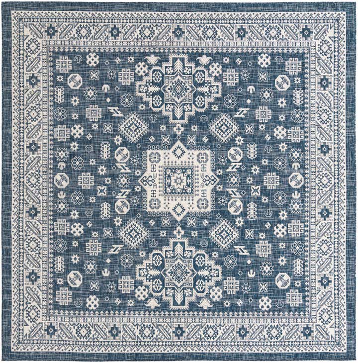 10' x 10' Easy-Clean Aztec Indoor / Outdoor Square Rug