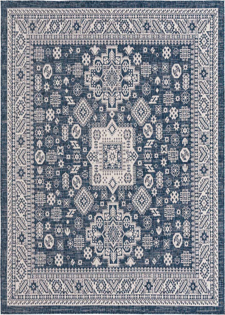 7' 10 x 7' 10 Easy-Clean Aztec Indoor / Outdoor Square Rug