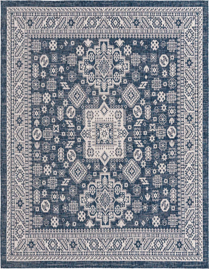 Detail image of 7' 10 x 7' 10 Easy-Clean Aztec Indoor / Outdoor Square Rug