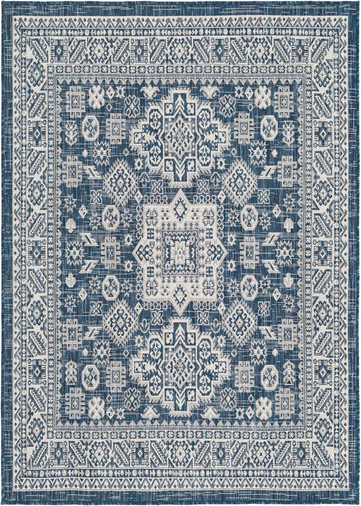 5' 3 x 5' 3 Easy-Clean Aztec Indoor / Outdoor Square Rug