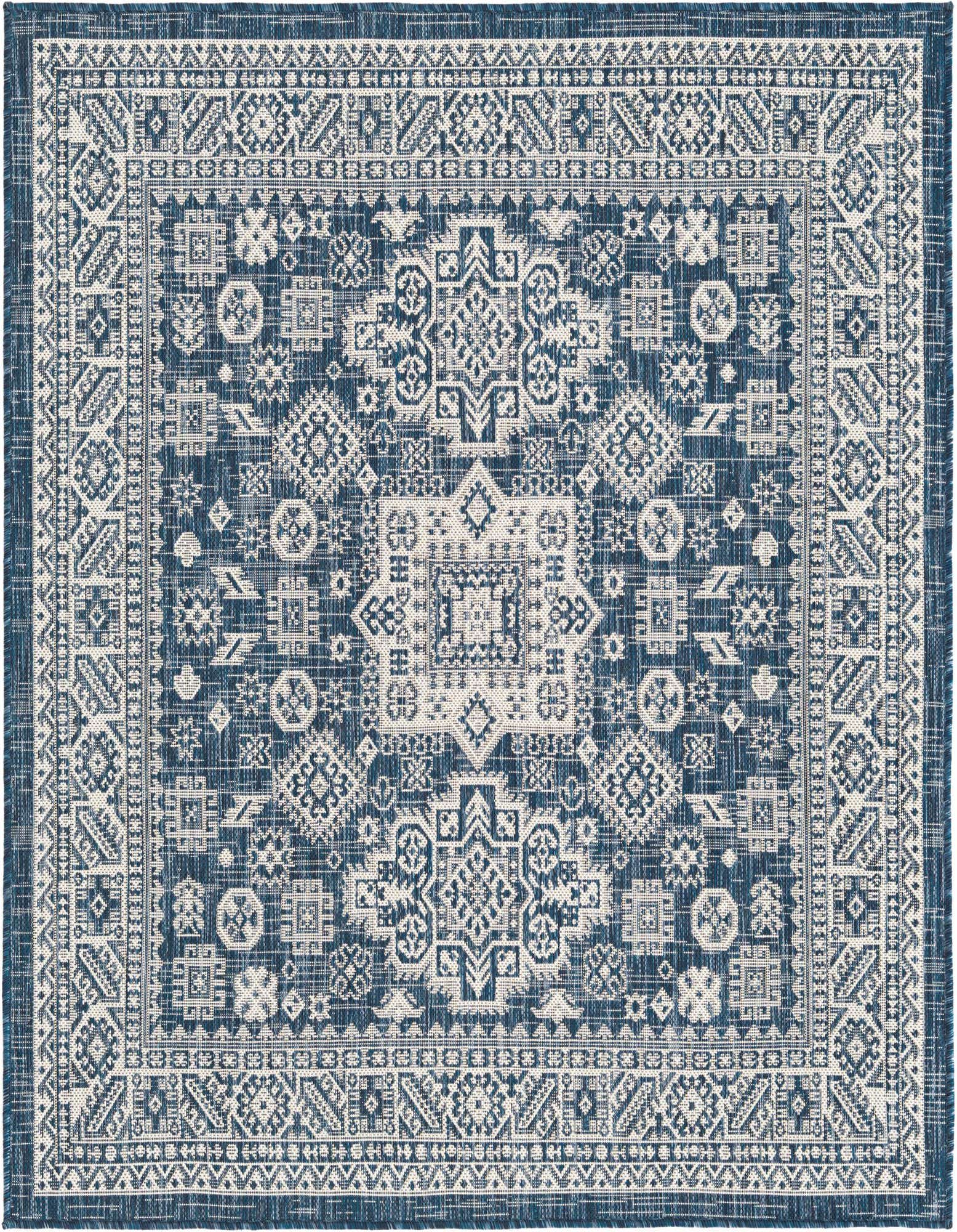 5' 3 x 5' 3 Easy-Clean Aztec Indoor / Outdoor Square Rug