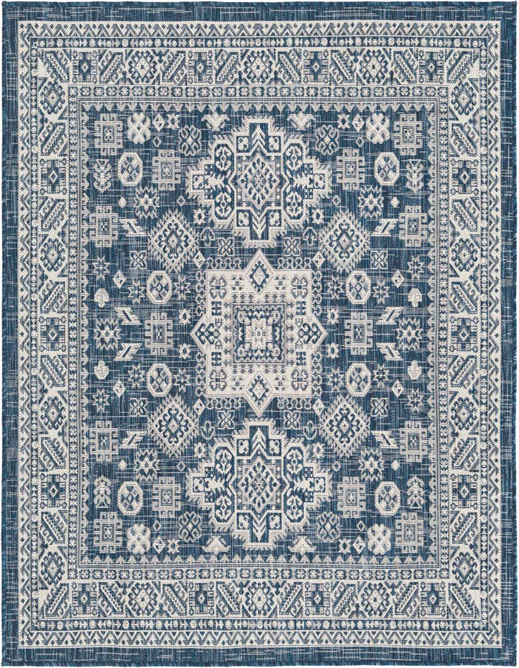 Detail image of 5' 3 x 5' 3 Easy-Clean Aztec Indoor / Outdoor Square Rug