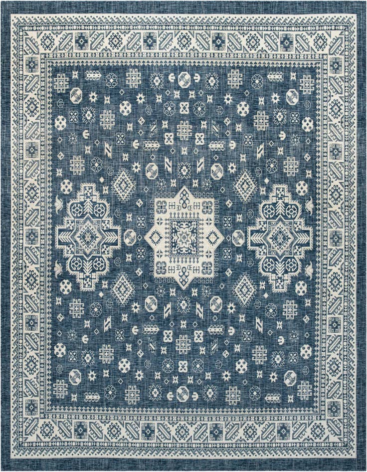 Detail image of 13' x 13' Easy-Clean Aztec Indoor / Outdoor Square Rug