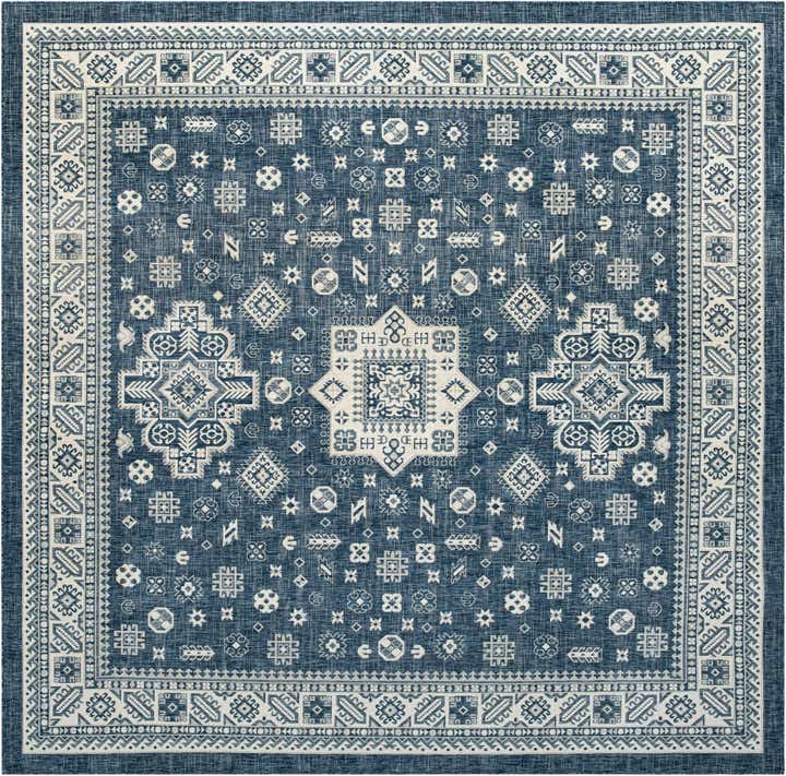 13' x 13' Easy-Clean Aztec Indoor / Outdoor Square Rug