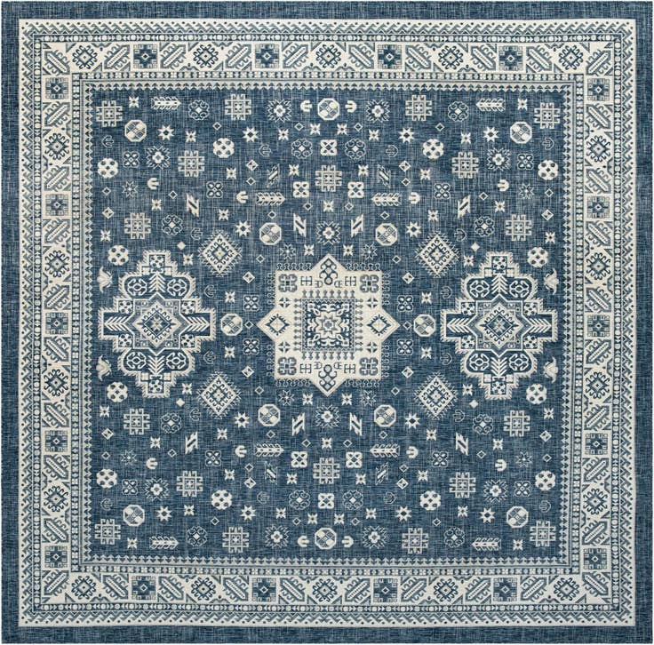 Detail image of 13' x 13' Easy-Clean Aztec Indoor / Outdoor Square Rug