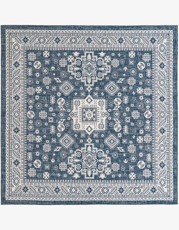 10' x 10' Easy-Clean Aztec Indoor / Outdoor Square Rug