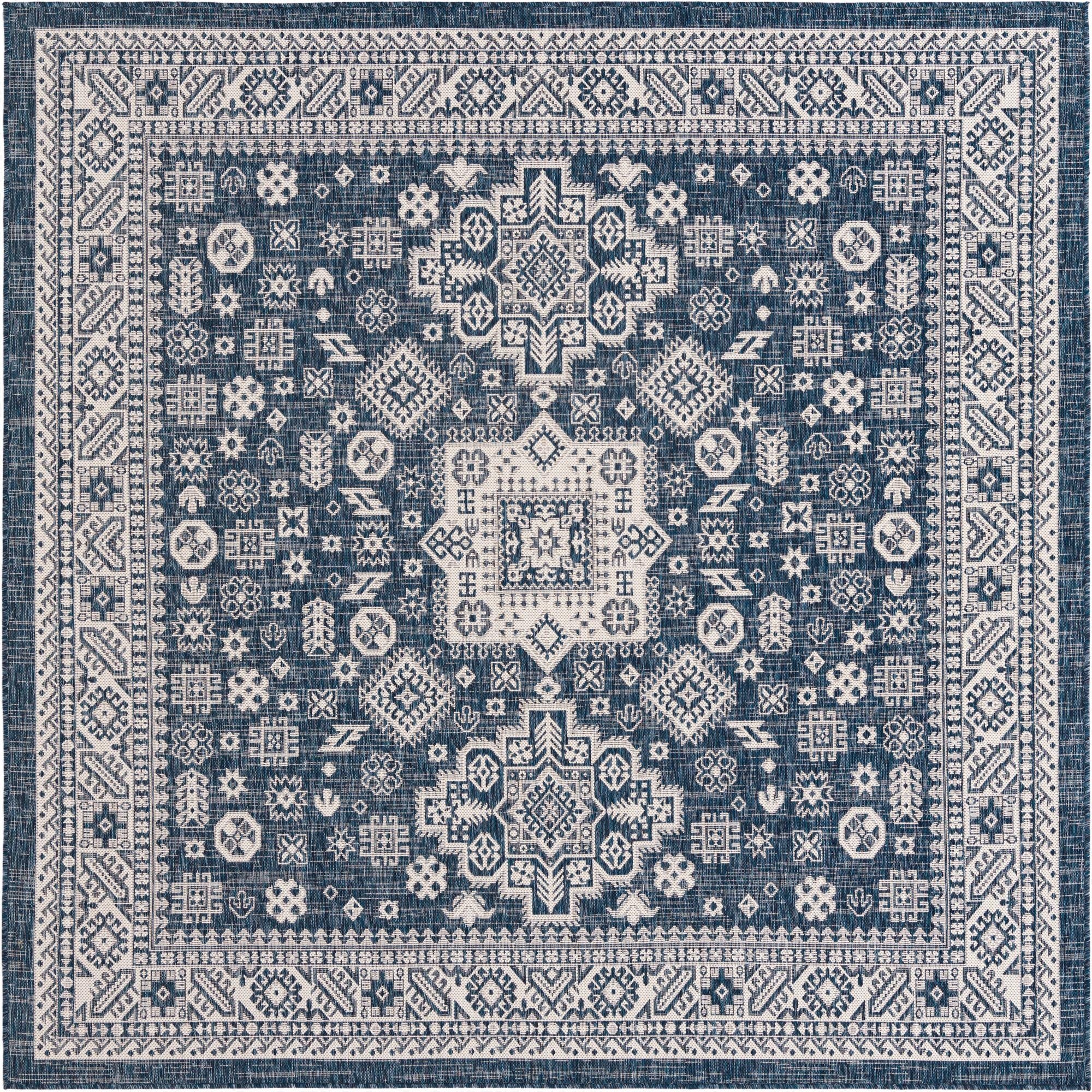 240cm x 240cm  Washable Aztec Indoor / Outdoor Cuadrado Alfombra