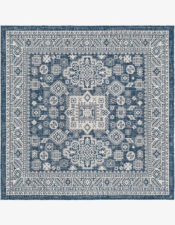 5' 3 x 5' 3 Easy-Clean Aztec Indoor / Outdoor Square Rug