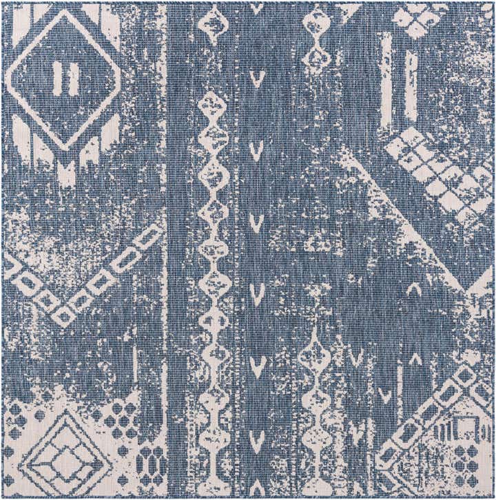 7' x 7' Easy-Clean Bohemian Indoor / Outdoor Square Rug