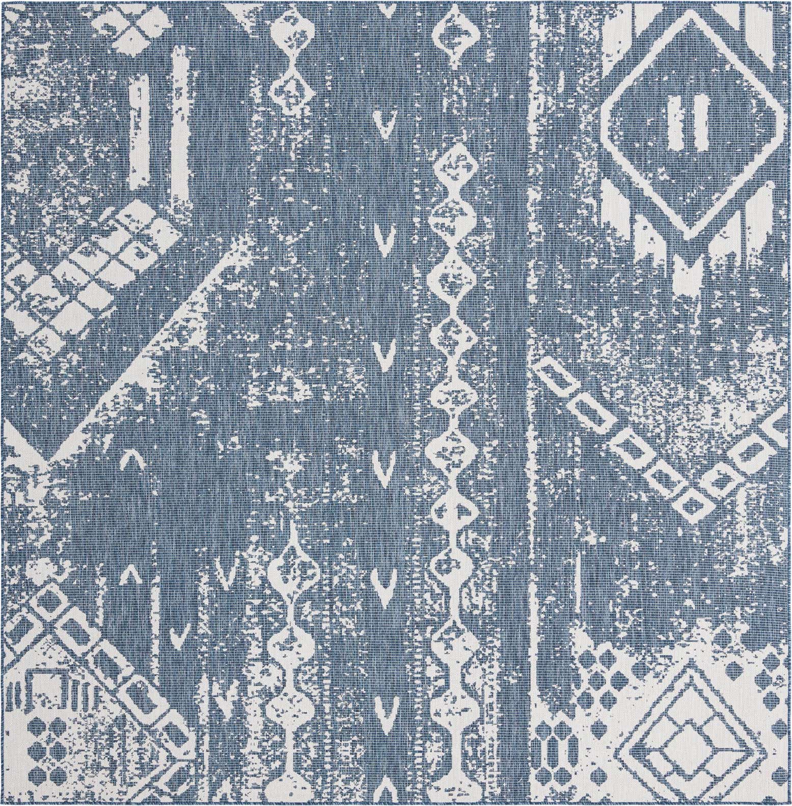 10' 8 x 10' 8 Easy-Clean Bohemian Indoor / Outdoor Square Rug