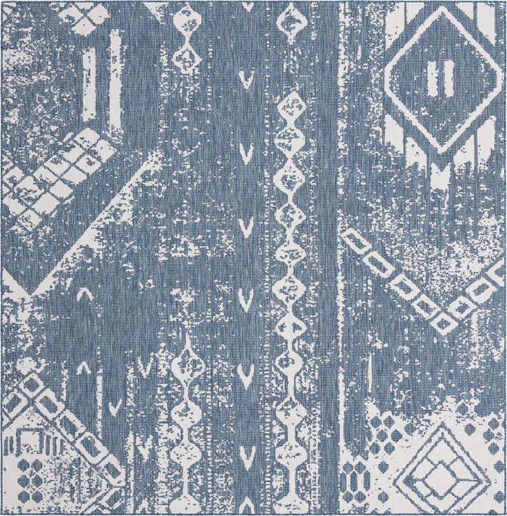 Detail image of 10' 8 x 10' 8 Easy-Clean Bohemian Indoor / Outdoor Square Rug