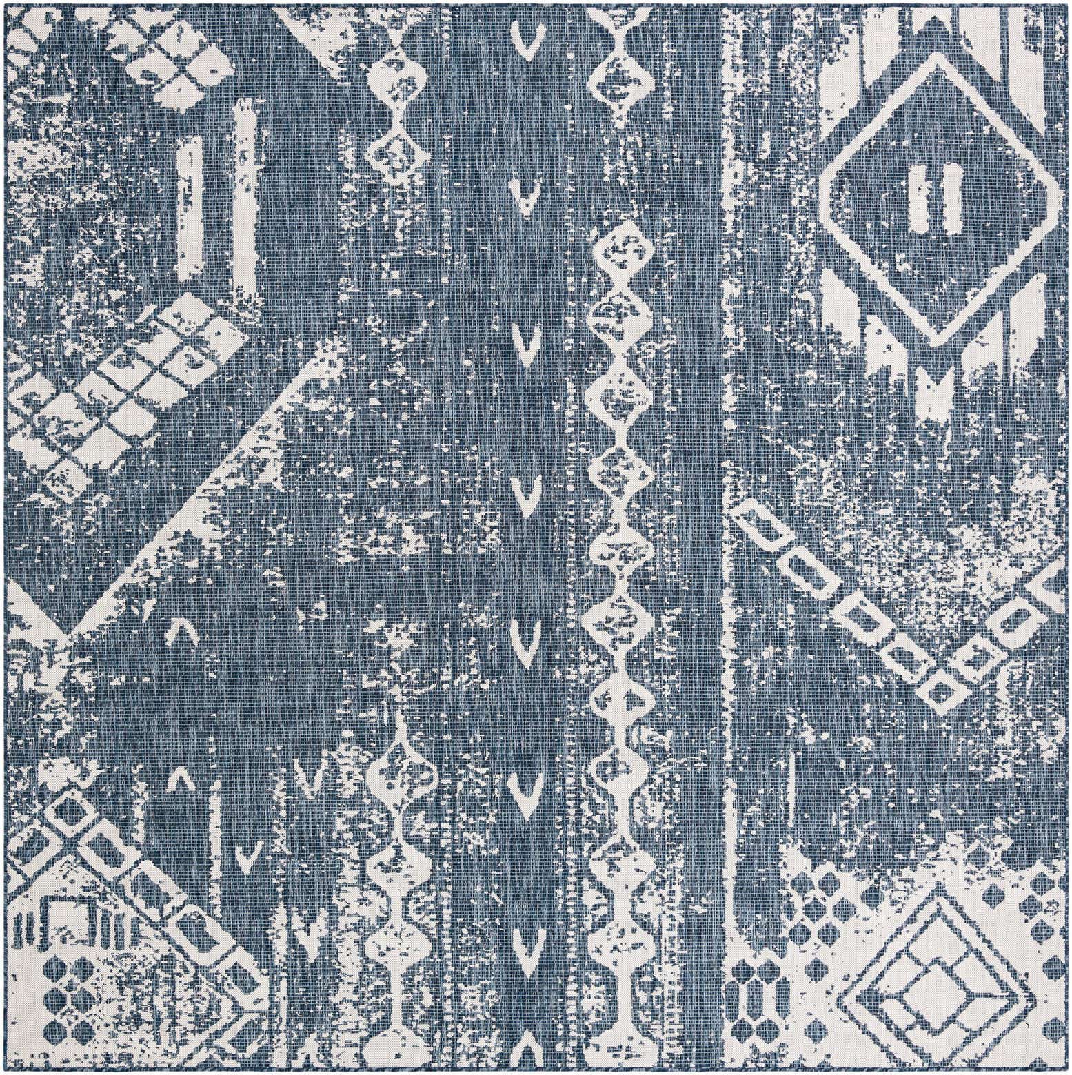 10' x 10' Easy-Clean Bohemian Indoor / Outdoor Square Rug