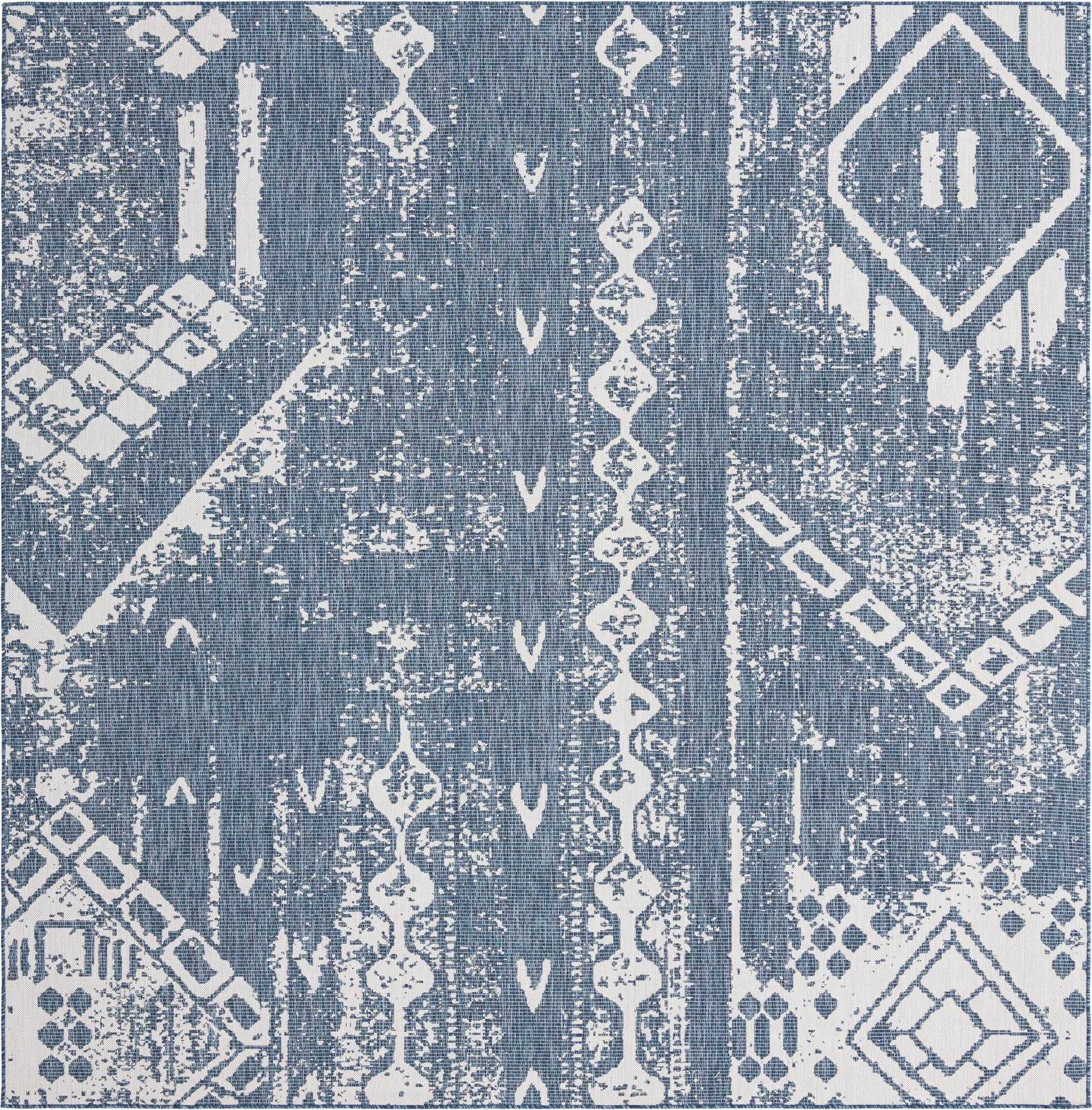 10' 8 x 10' 8  Washable Bohemian Indoor / Outdoor Square Rug