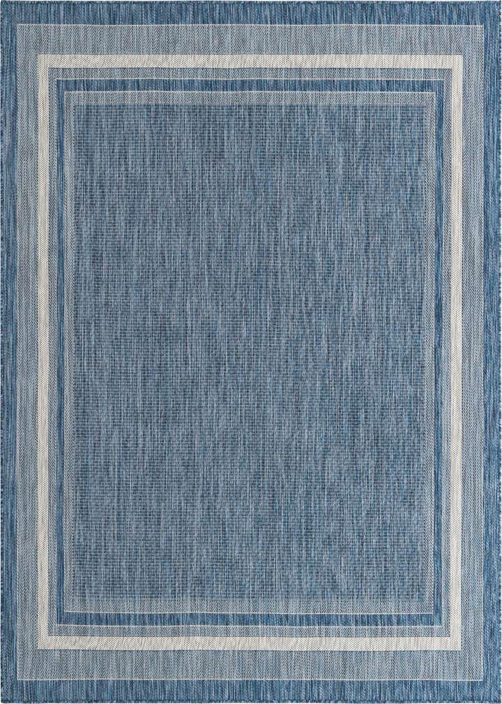7' 10 x 7' 10 Easy-Clean Border Indoor / Outdoor Square Rug