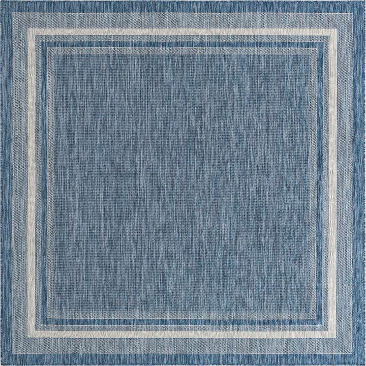7' 10 x 7' 10 Easy-Clean Border Indoor / Outdoor Square Rug