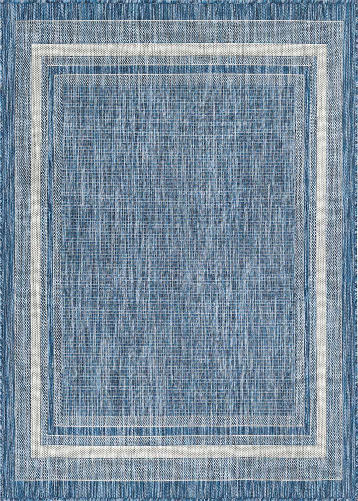 5' 3 x 5' 3 Easy-Clean Border Indoor / Outdoor Square Rug