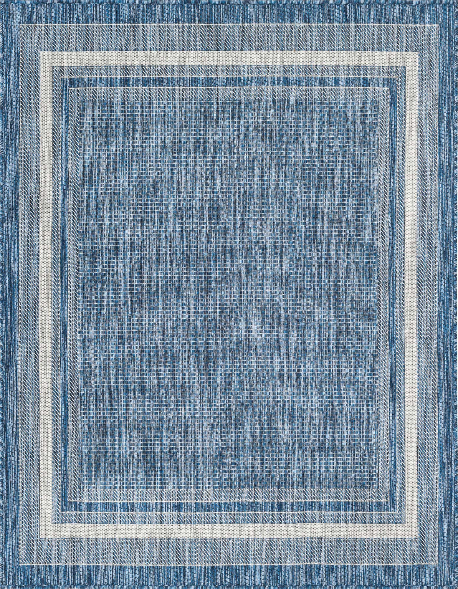 5' 3 x 5' 3 Easy-Clean Border Indoor / Outdoor Square Rug