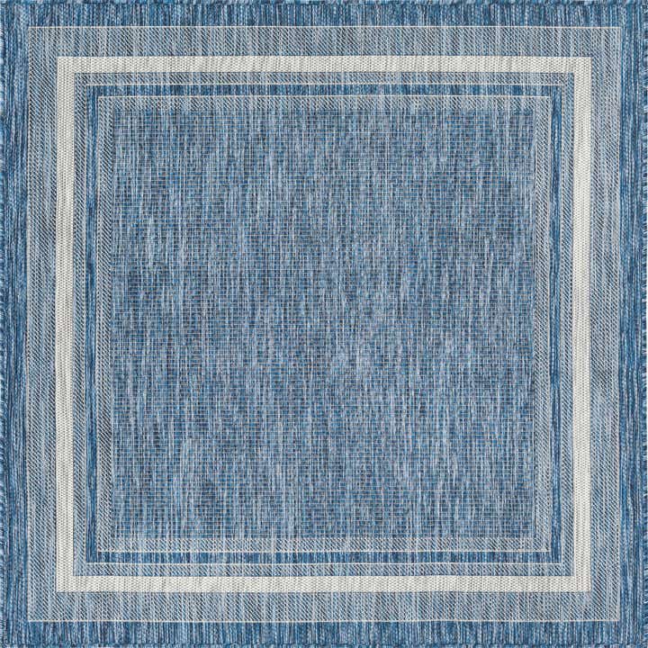5' 3 x 5' 3 Easy-Clean Border Indoor / Outdoor Square Rug