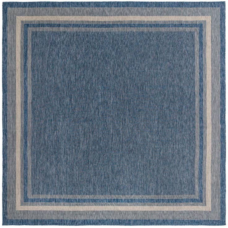 Detail image of 13' x 13' Easy-Clean Border Indoor / Outdoor Square Rug