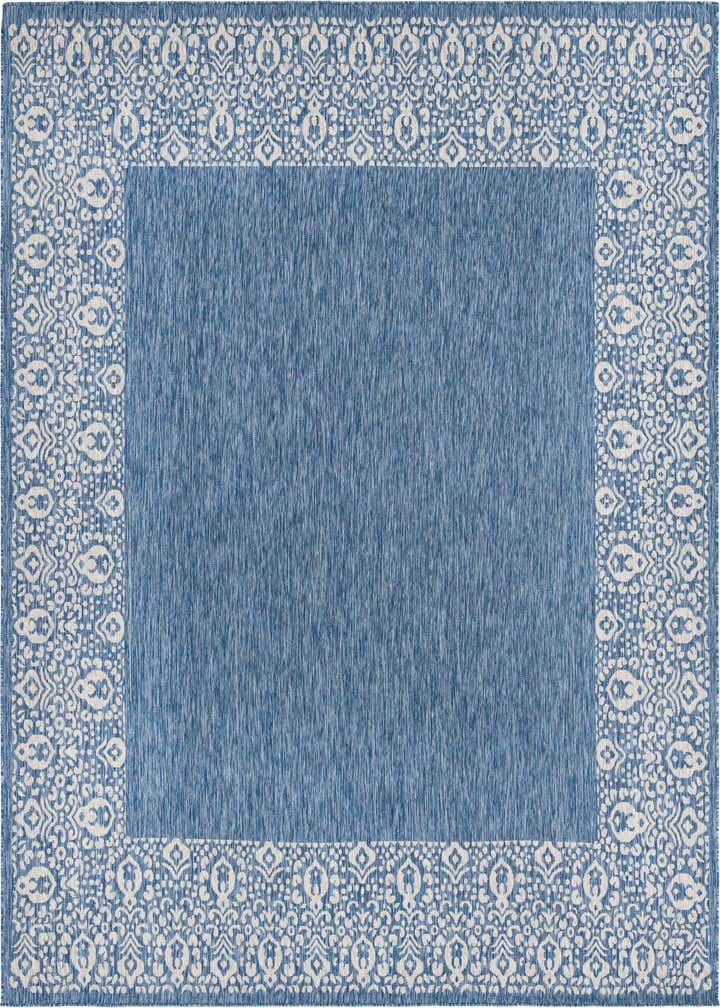 10' 8 x 10' 8 Easy-Clean Border Indoor / Outdoor Square Rug